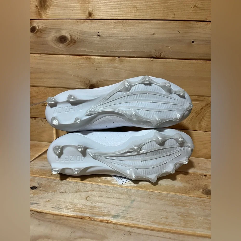 New Adidas ADIZERO Chaos High-Top Football Cleats White/Purple IG3459 Mens 12 - Picture 5 of 9